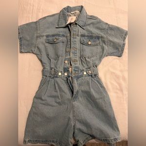 Denim Romper 12th Tribe